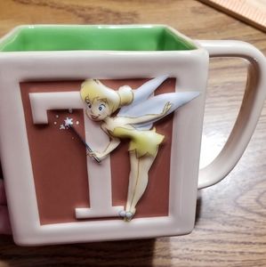 Disney Tinkerbell Coffee Mug Square Block TINK Coffee Cup 25th Anniversary Mug